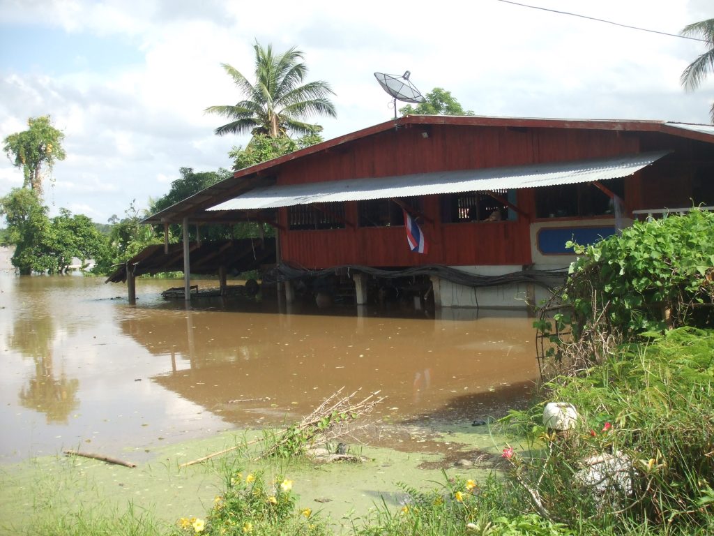 Flood affected house in Bang Rakham