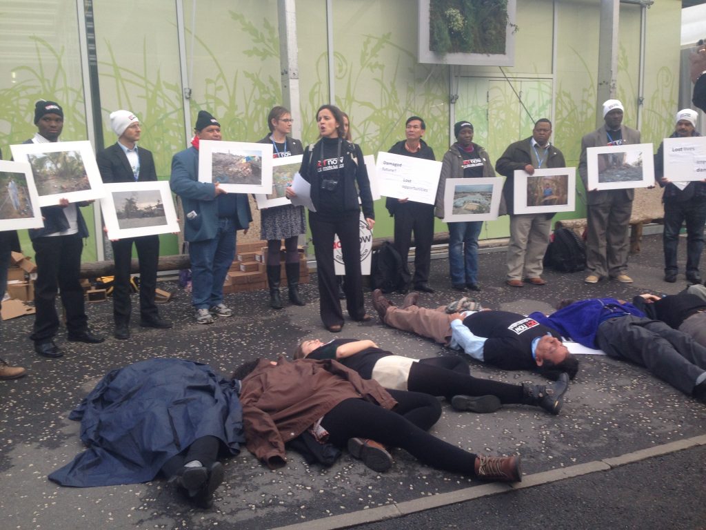 CSOs calling for climate justice at COP21, Paris